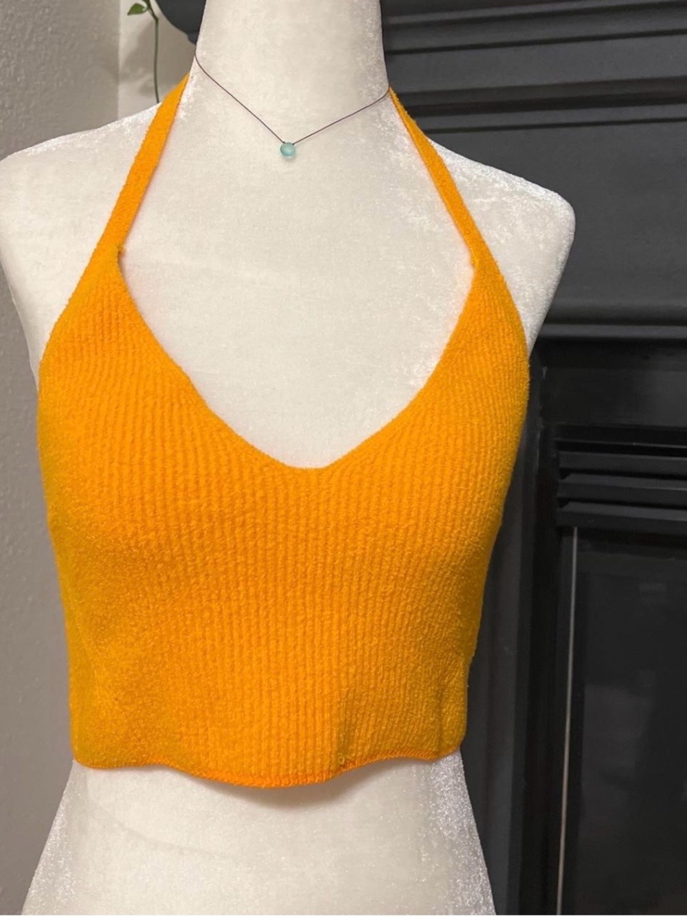 rag & bone Orange Halter Knit Crop Top